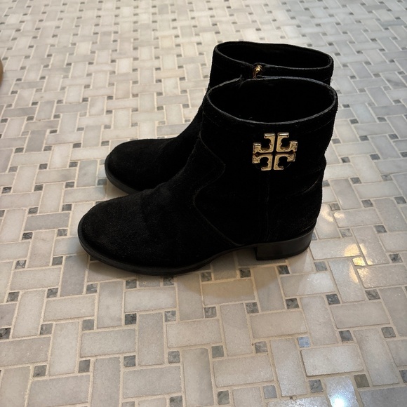 Authentic Tory Burch Black Suede Ankle Booties, Size 6 - Picture 3 of 5
